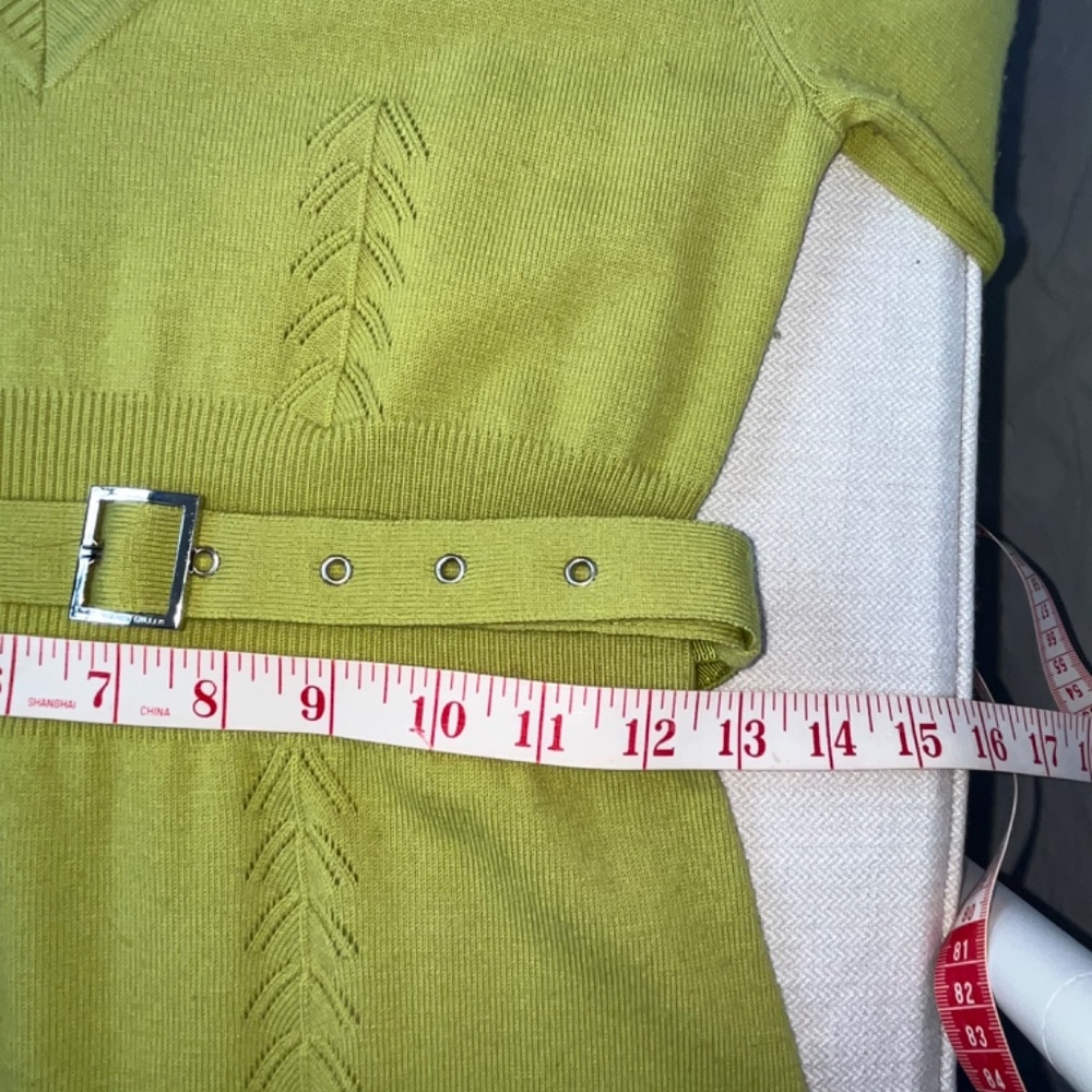 DONATED -  Karen Millen (2) chartreuse (lime green/yellow) soft wool mini dress. - Picture 16 of 16